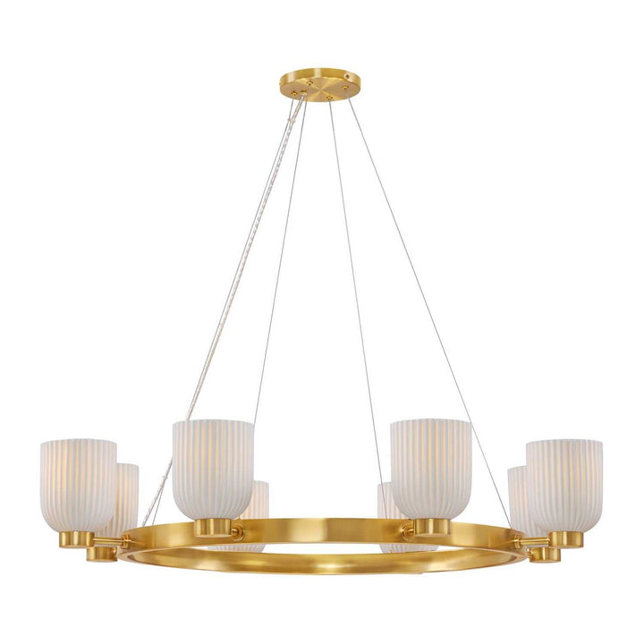 Isla Blanca Eight Light Chandelier in Warm Brass Savoy House