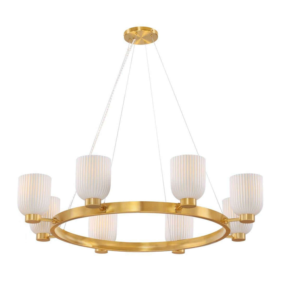 Isla Blanca Eight Light Chandelier in Warm Brass Savoy House
