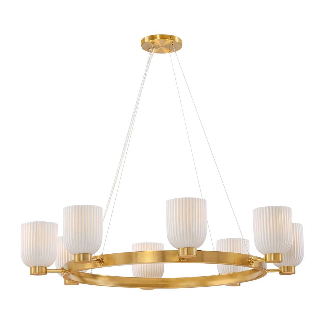 Isla Blanca Eight Light Chandelier in Warm Brass Savoy House