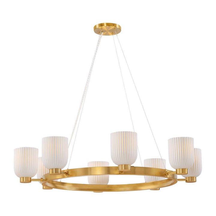Isla Blanca Eight Light Chandelier in Warm Brass Savoy House