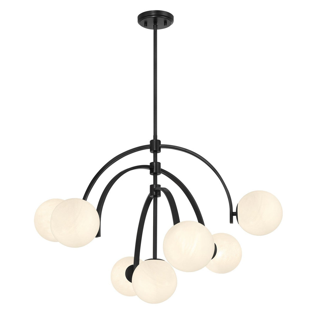 Marias Seven Light Chandelier in Matte Black Savoy House