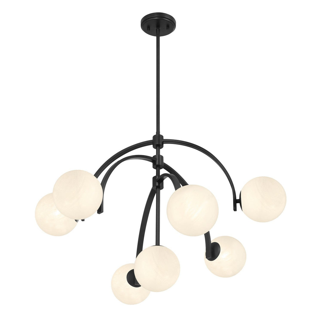 Marias Seven Light Chandelier in Matte Black Savoy House