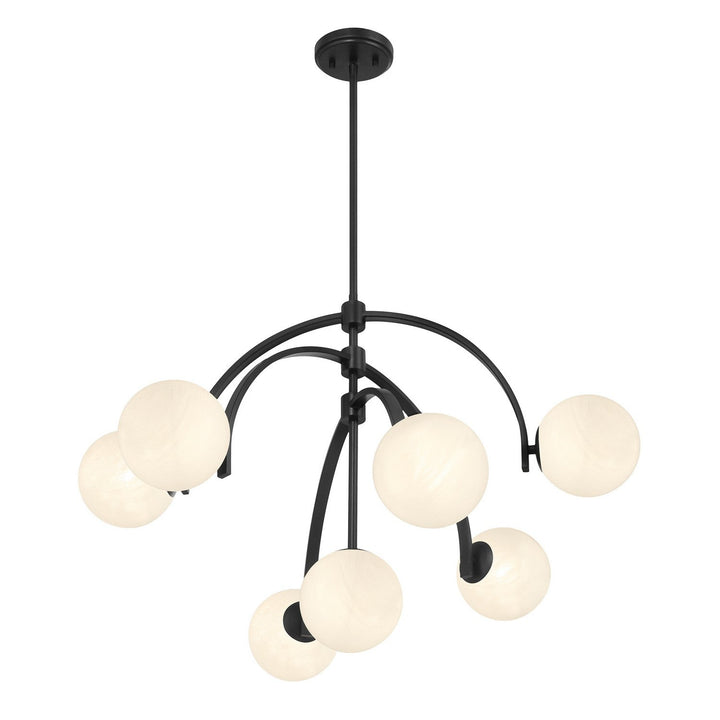 Marias Seven Light Chandelier in Matte Black Savoy House