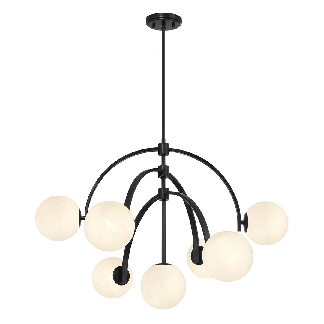Marias Seven Light Chandelier in Matte Black Savoy House