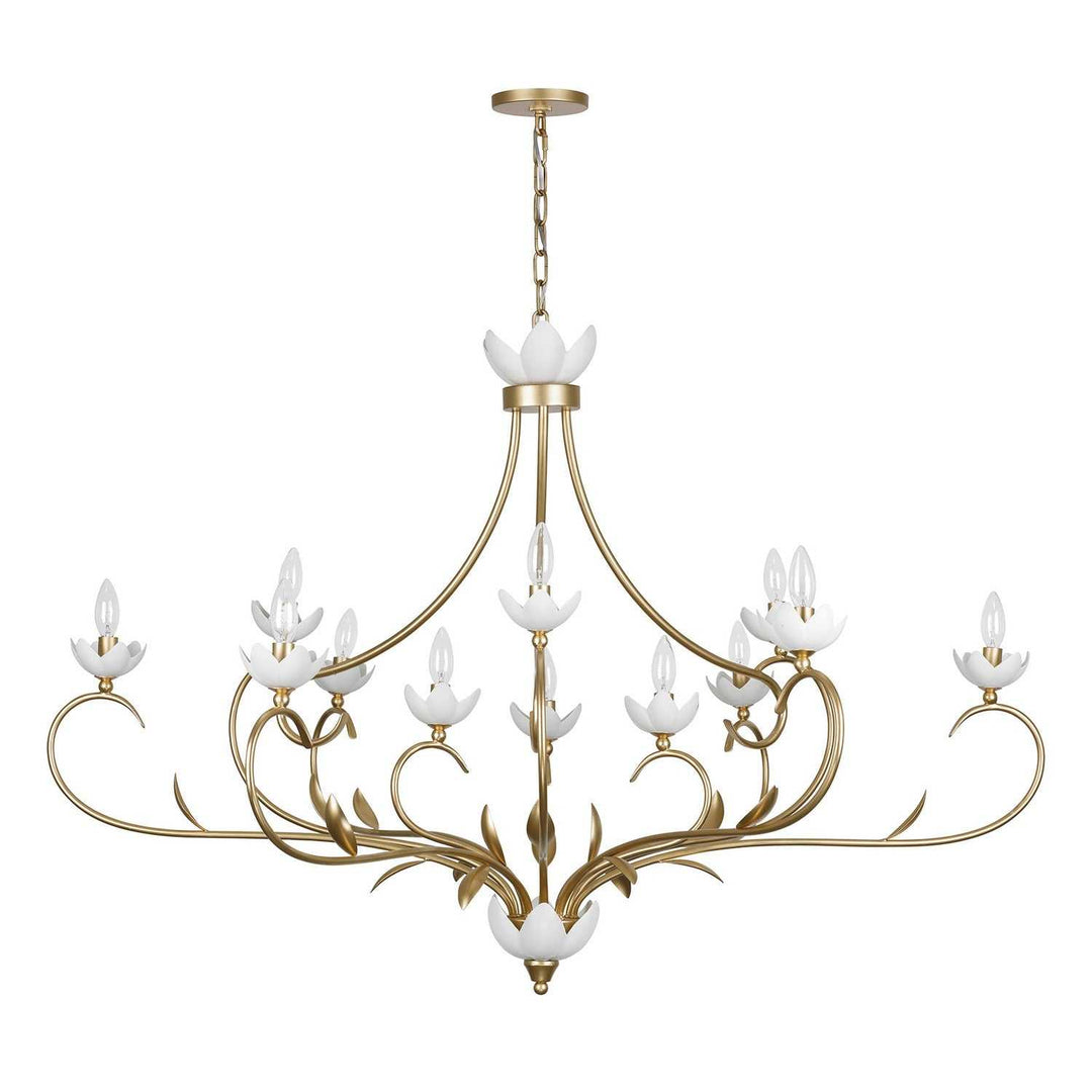 Muse 12 Light Chandelier in French Gold and White Cashmere Savoy House