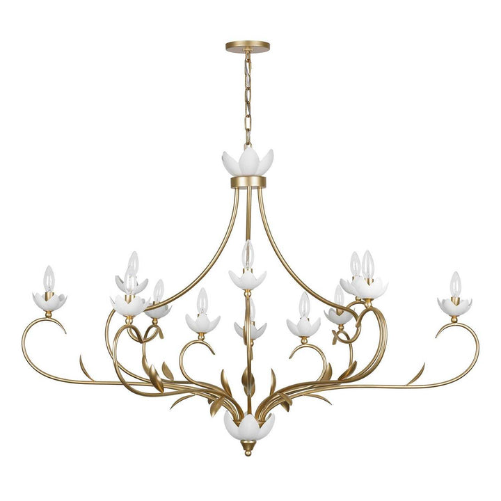 Muse 12 Light Chandelier in French Gold and White Cashmere Savoy House