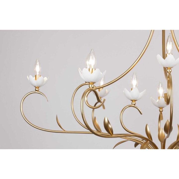Muse 12 Light Chandelier in French Gold and White Cashmere Savoy House
