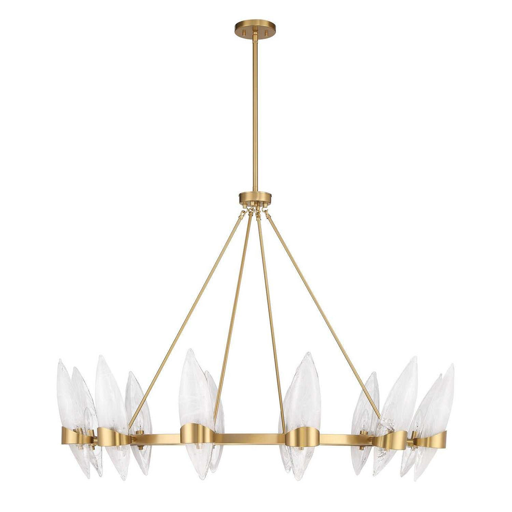 Nouvel 12 Light Chandelier in Warm Brass Savoy House