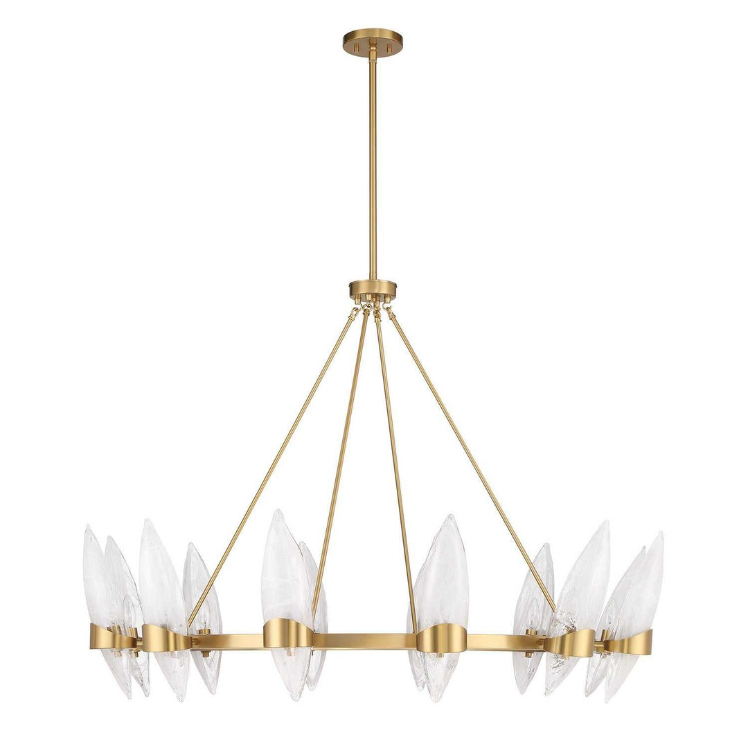 Nouvel 12 Light Chandelier in Warm Brass Savoy House