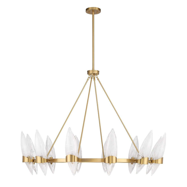 Nouvel 12 Light Chandelier in Warm Brass Savoy House