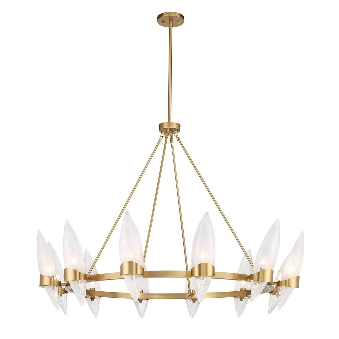 Nouvel 12 Light Chandelier in Warm Brass Savoy House