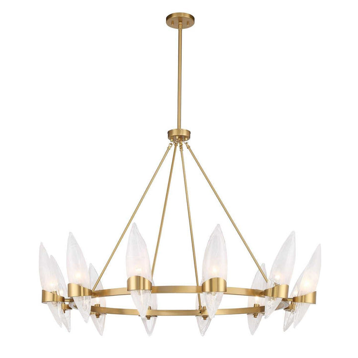 Nouvel 12 Light Chandelier in Warm Brass Savoy House