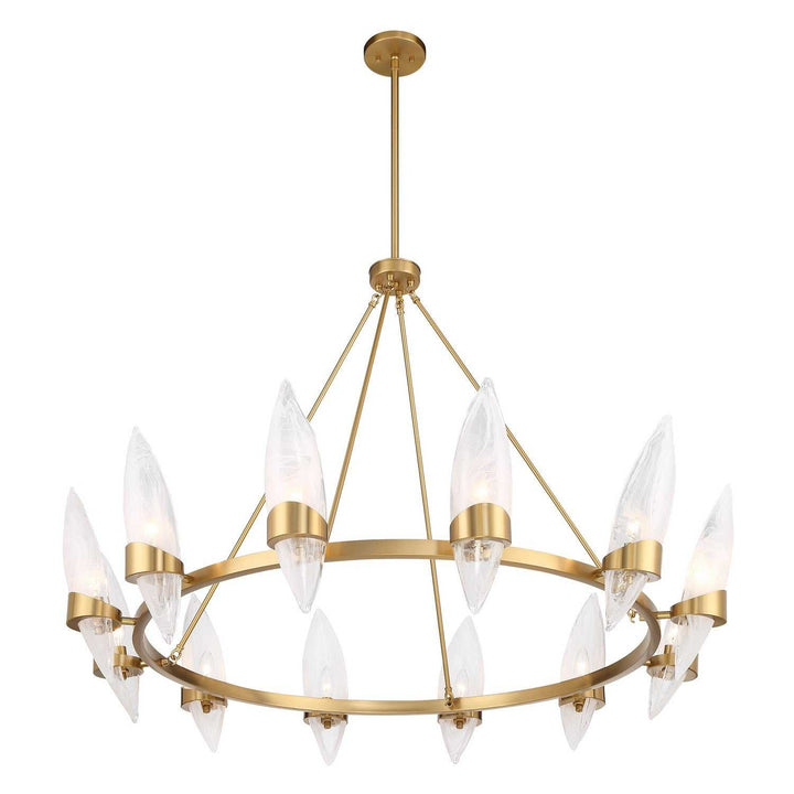 Nouvel 12 Light Chandelier in Warm Brass Savoy House