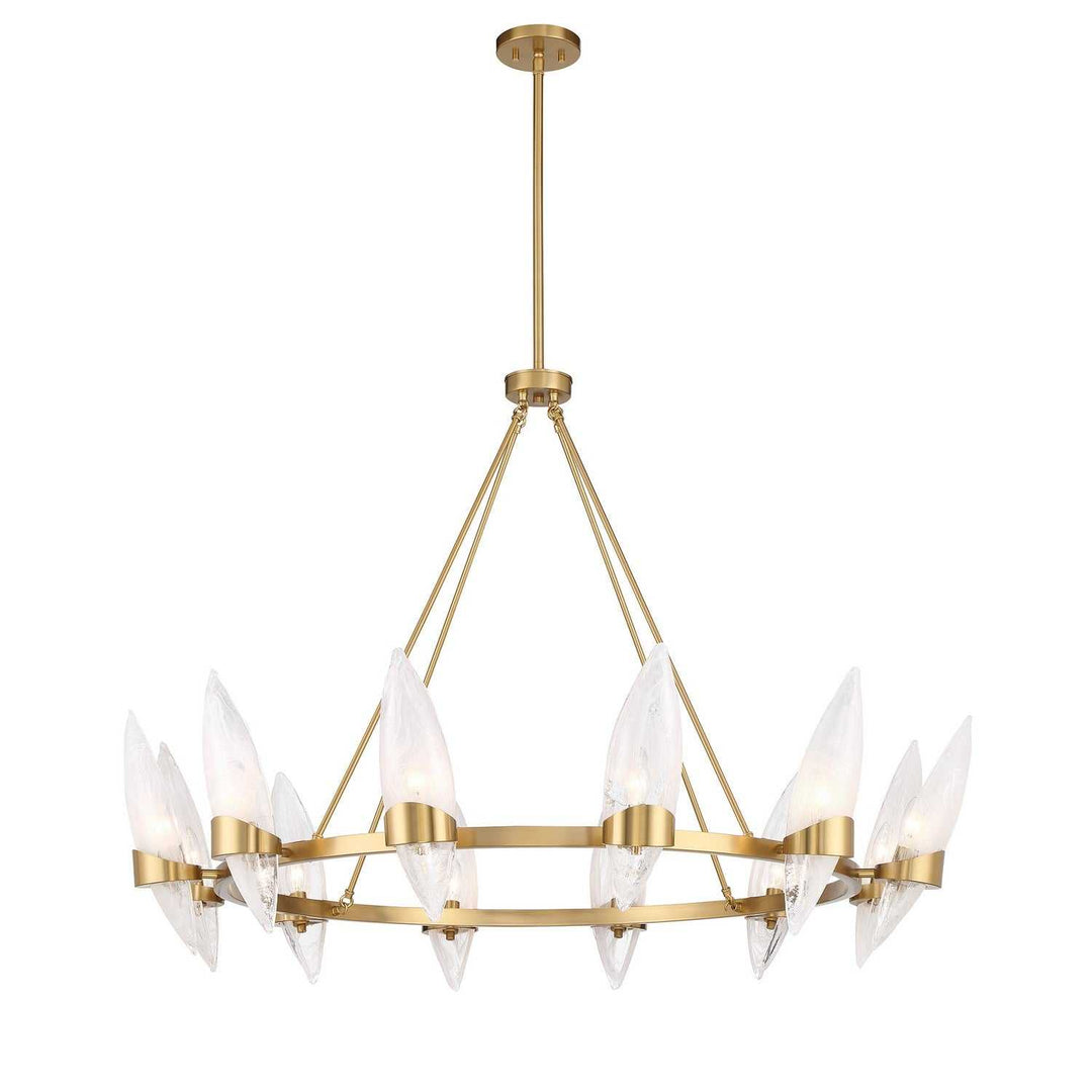 Nouvel 12 Light Chandelier in Warm Brass Savoy House