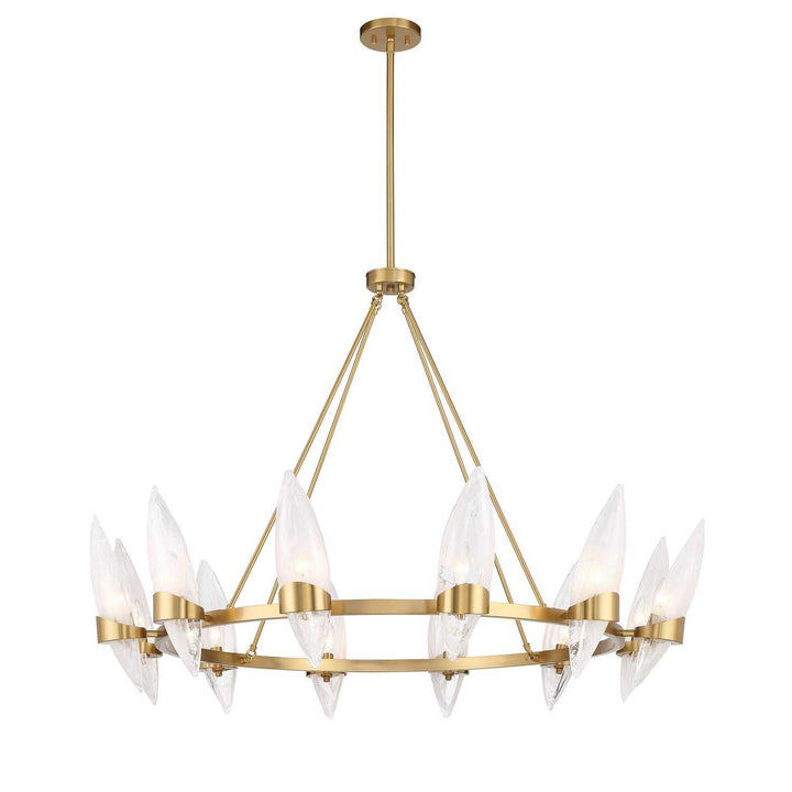 Nouvel 12 Light Chandelier in Warm Brass Savoy House