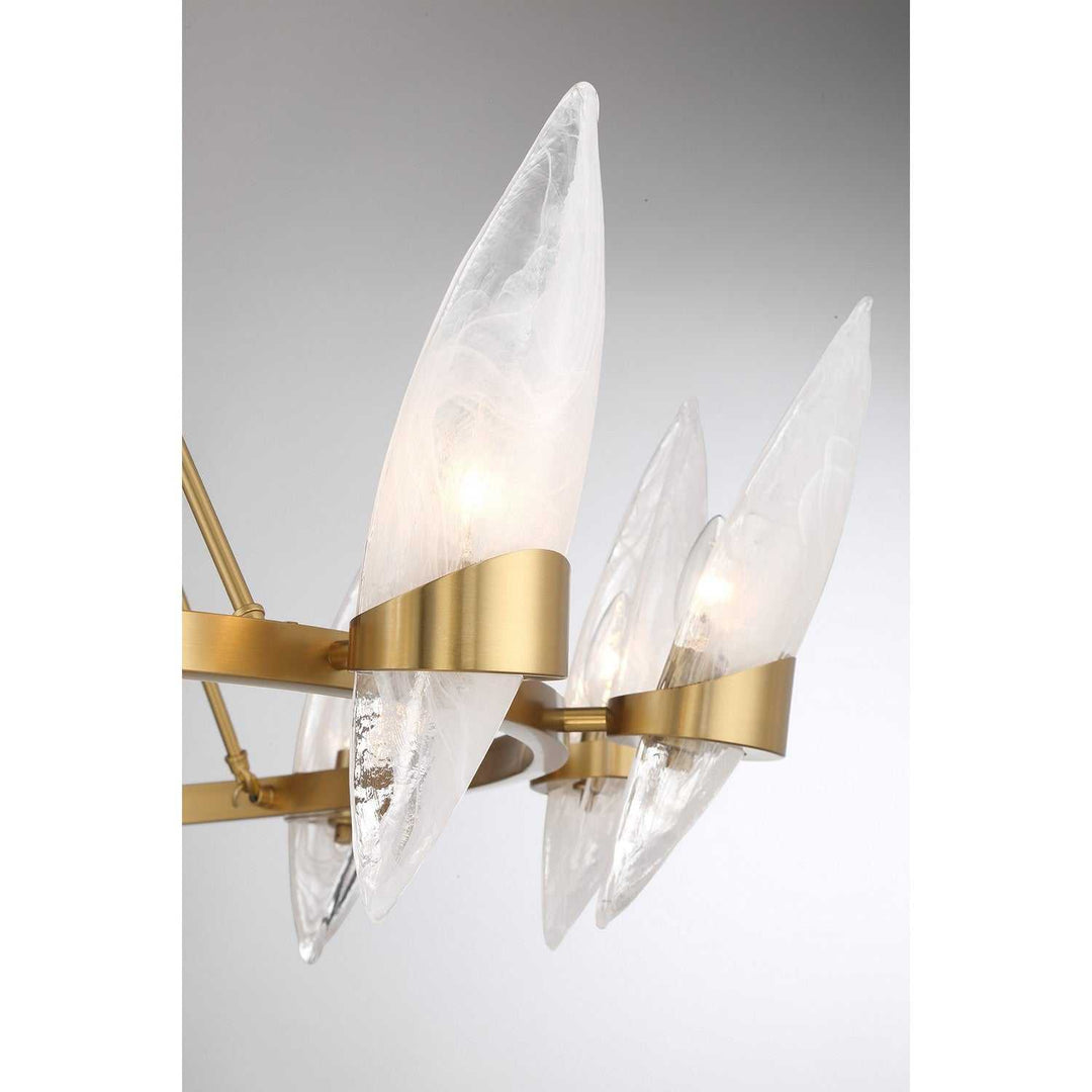 Nouvel 12 Light Chandelier in Warm Brass Savoy House