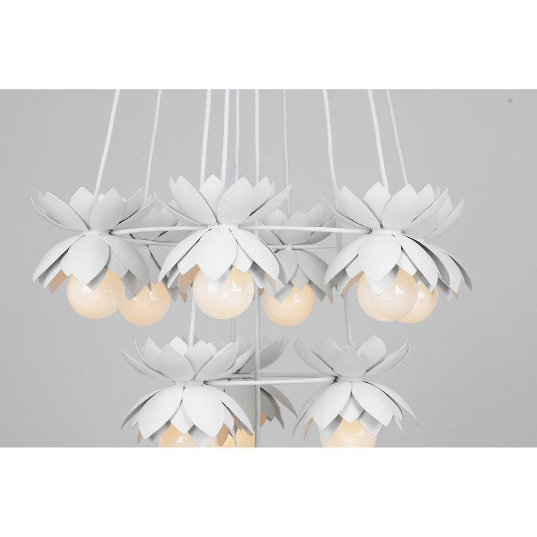 Pacha Ten Light Chandelier in White Cashmere Savoy House