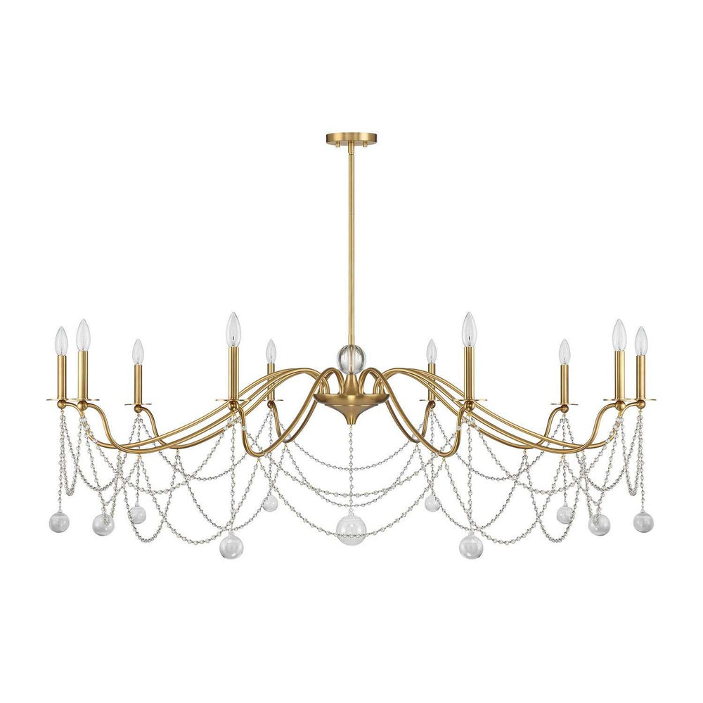 Mariposa Ten Light Chandelier in Warm Brass Savoy House