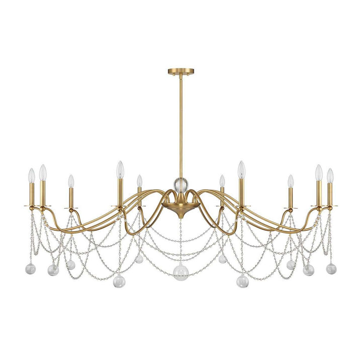 Mariposa Ten Light Chandelier in Warm Brass Savoy House
