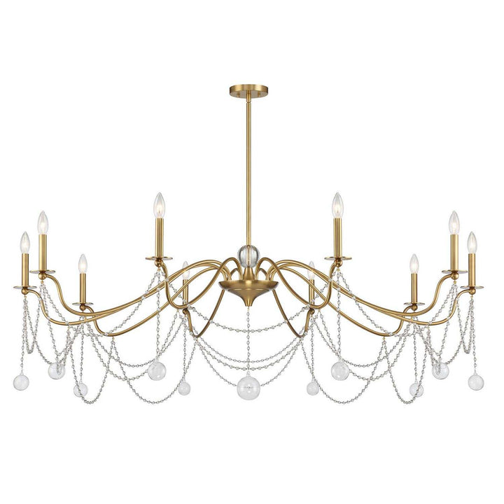 Mariposa Ten Light Chandelier in Warm Brass Savoy House
