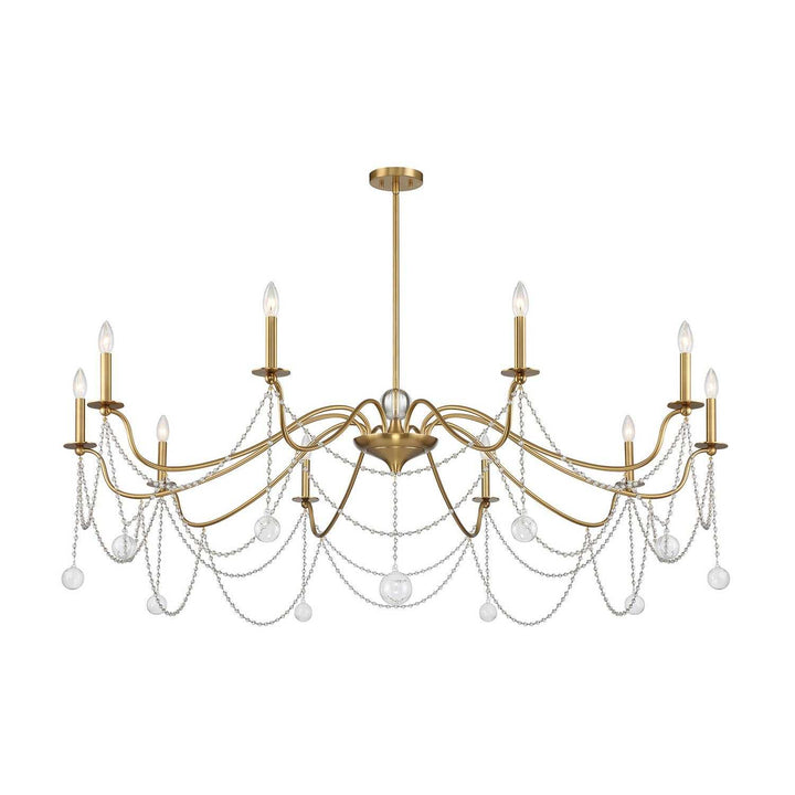 Mariposa Ten Light Chandelier in Warm Brass Savoy House