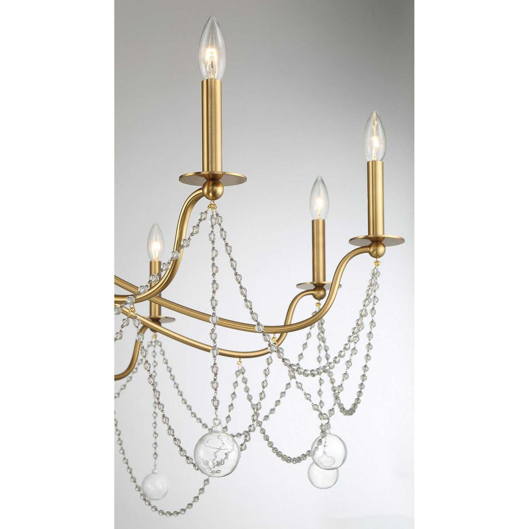 Mariposa Ten Light Chandelier in Warm Brass Savoy House