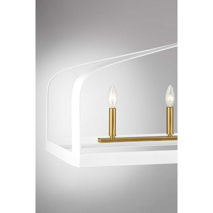 Savoy House - 1-7804-5-142 - Five Light Linear Chandelier - Sheffield - White w/Warm Brass