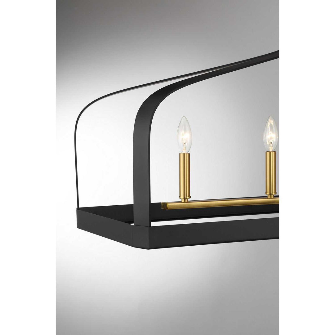 Savoy House - 1-7804-5-143 - Five Light Linear Chandelier - Sheffield - Matte Black w/Warm Brass