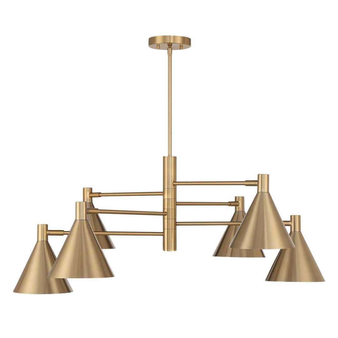 Pharos Six Light Chandelier in Noble Brass Savoy House