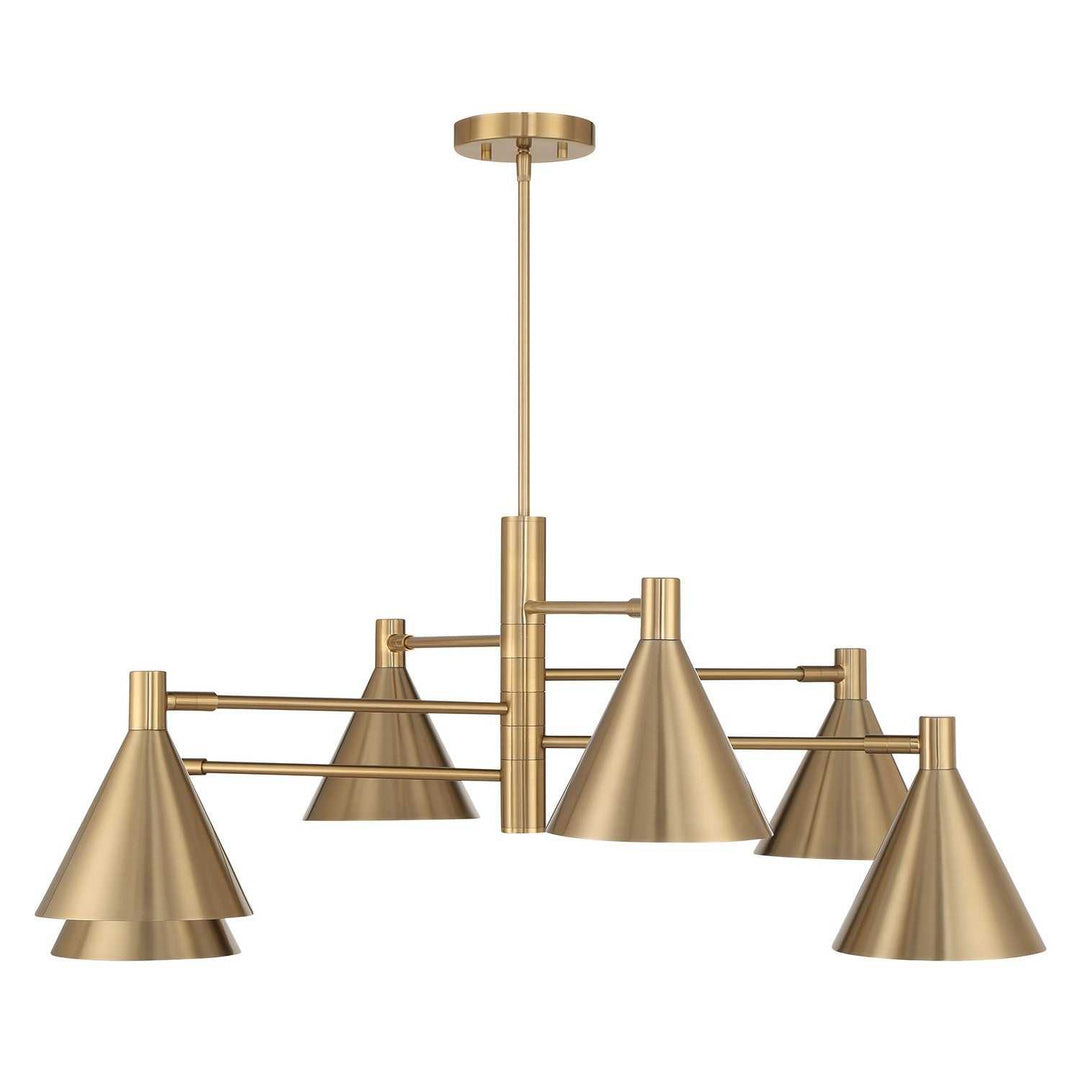 Pharos Six Light Chandelier in Noble Brass Savoy House