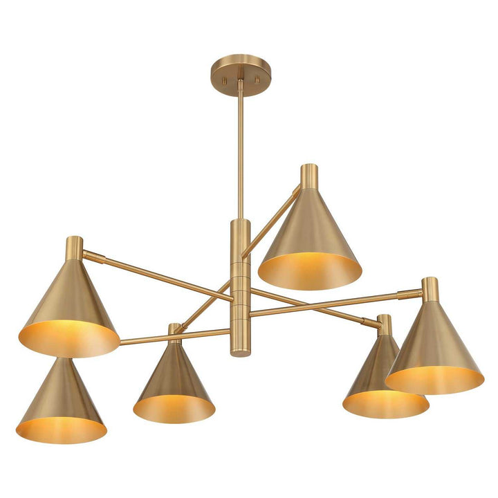 Pharos Six Light Chandelier in Noble Brass Savoy House