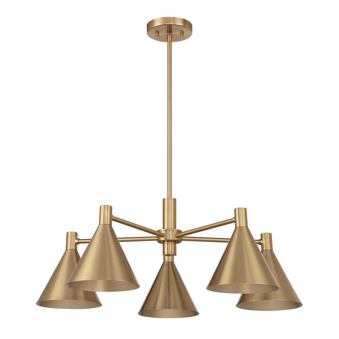Pharos Five Light Chandelier in Noble Brass Savoy House