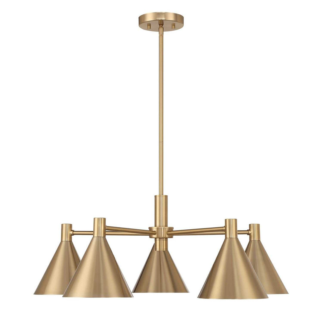 Pharos Five Light Chandelier in Noble Brass Savoy House