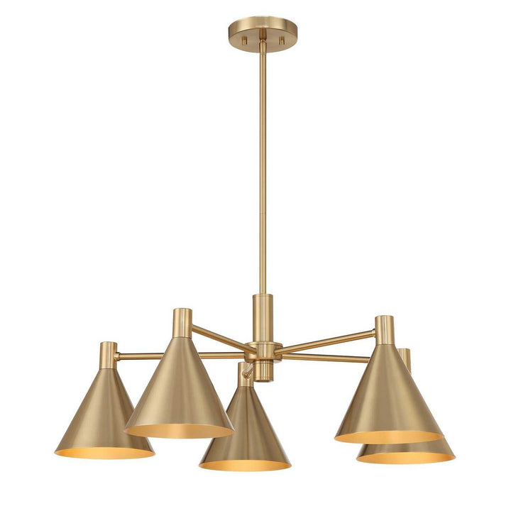 Pharos Five Light Chandelier in Noble Brass Savoy House
