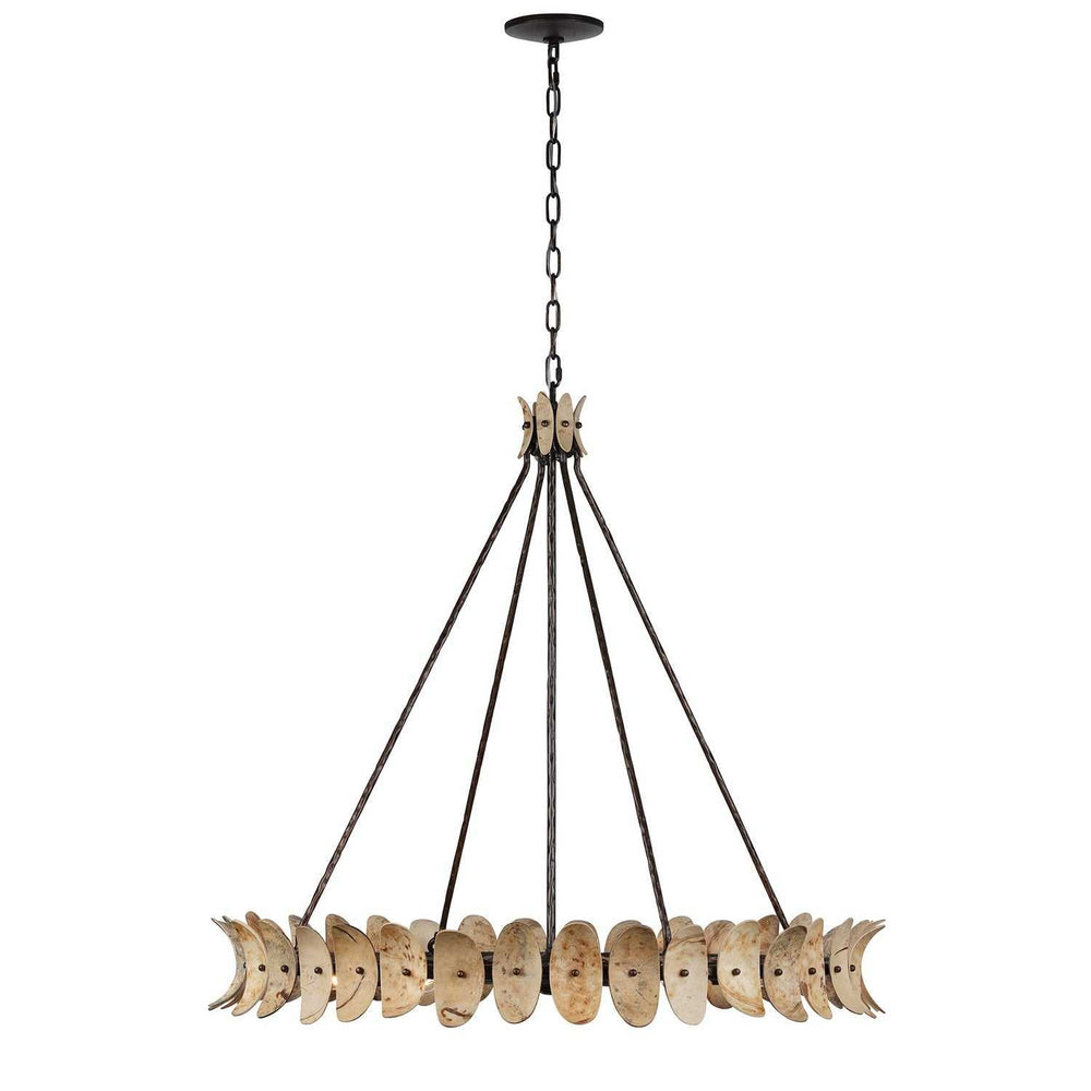 Monarch Eight Light Chandelier in Champagne Mist with Coconut Shell Savoy House