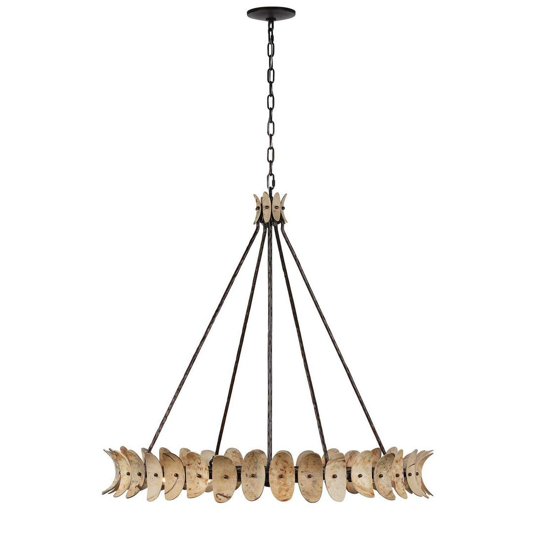Monarch Eight Light Chandelier in Champagne Mist with Coconut Shell Savoy House
