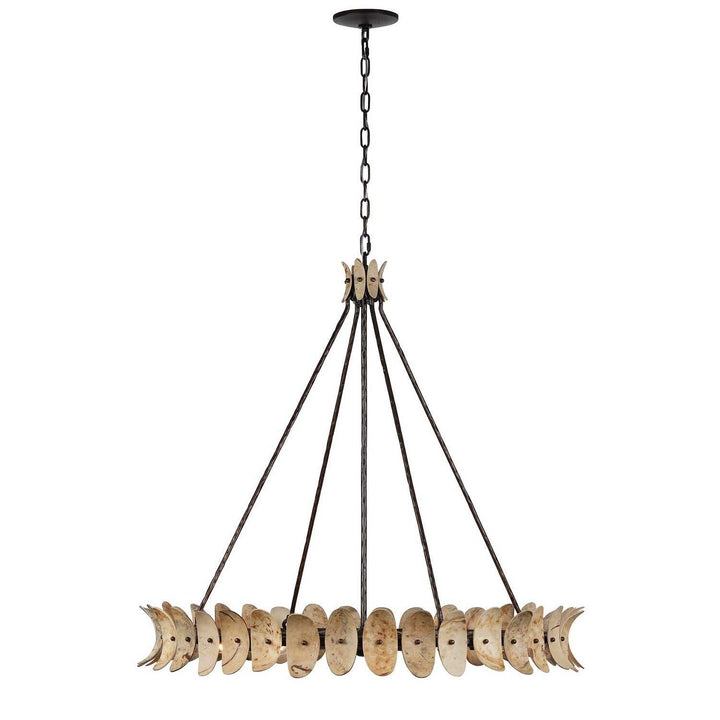 Monarch Eight Light Chandelier in Champagne Mist with Coconut Shell Savoy House