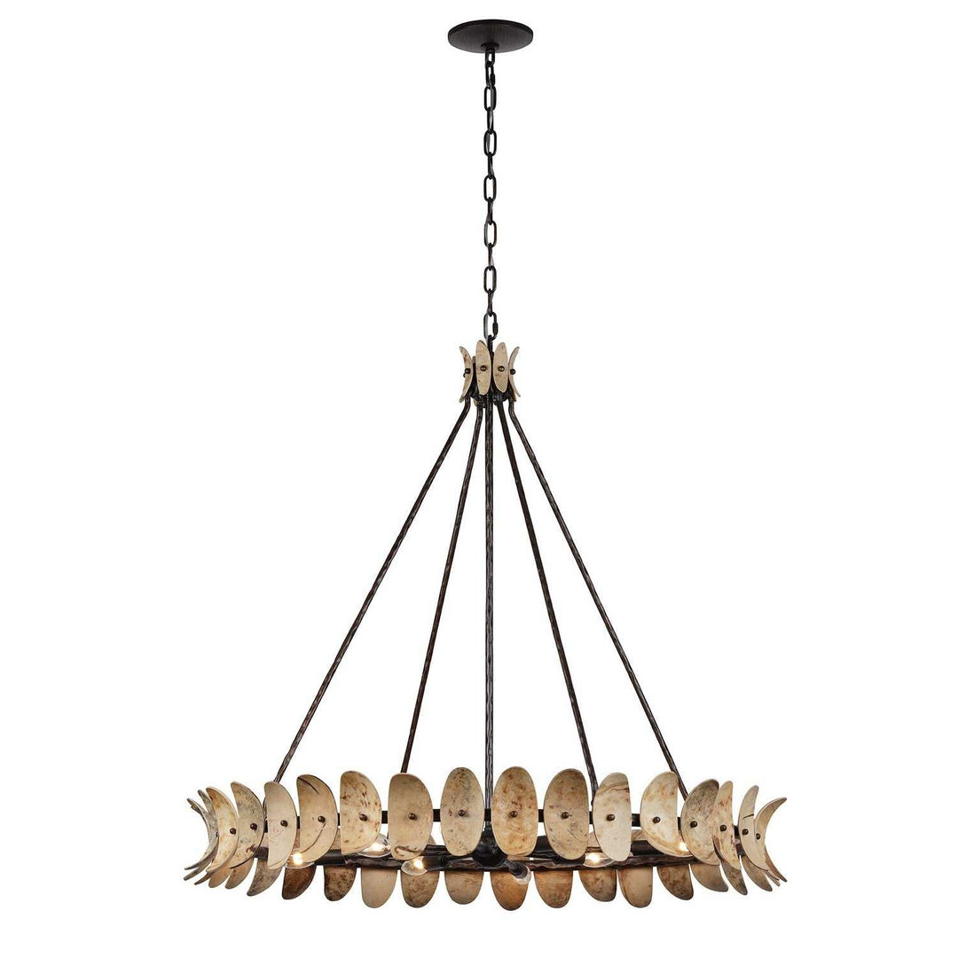 Monarch Eight Light Chandelier in Champagne Mist with Coconut Shell Savoy House