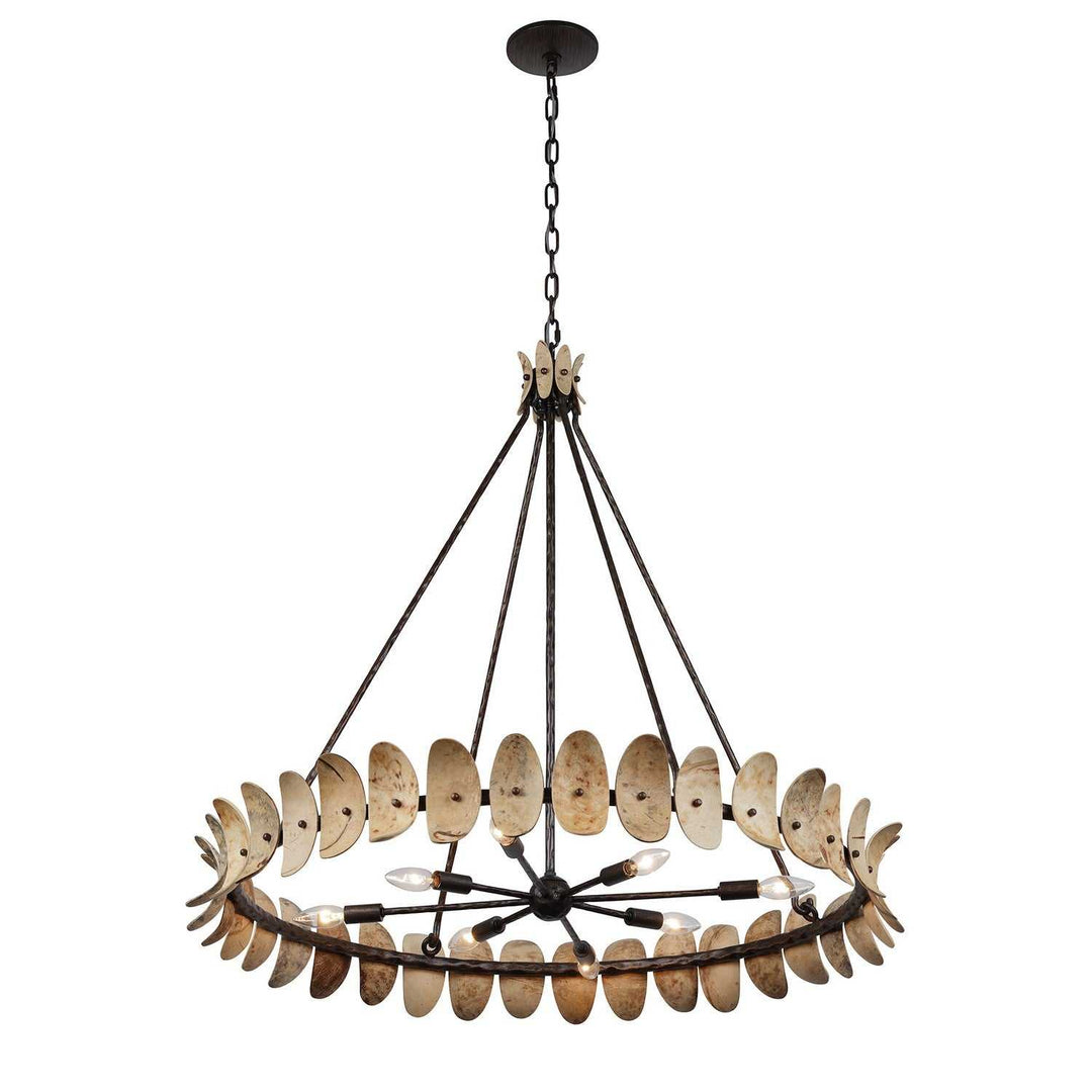 Monarch Eight Light Chandelier in Champagne Mist with Coconut Shell Savoy House
