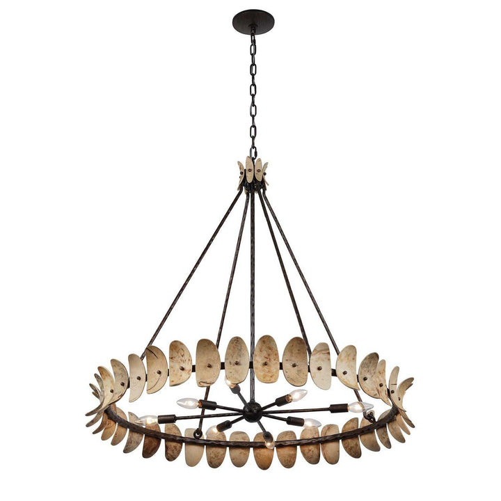 Monarch Eight Light Chandelier in Champagne Mist with Coconut Shell Savoy House