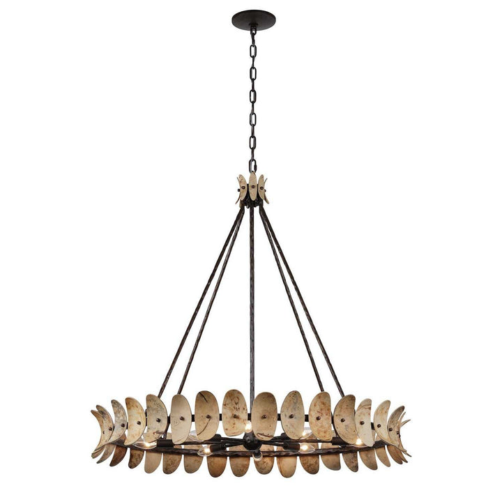 Monarch Eight Light Chandelier in Champagne Mist with Coconut Shell Savoy House