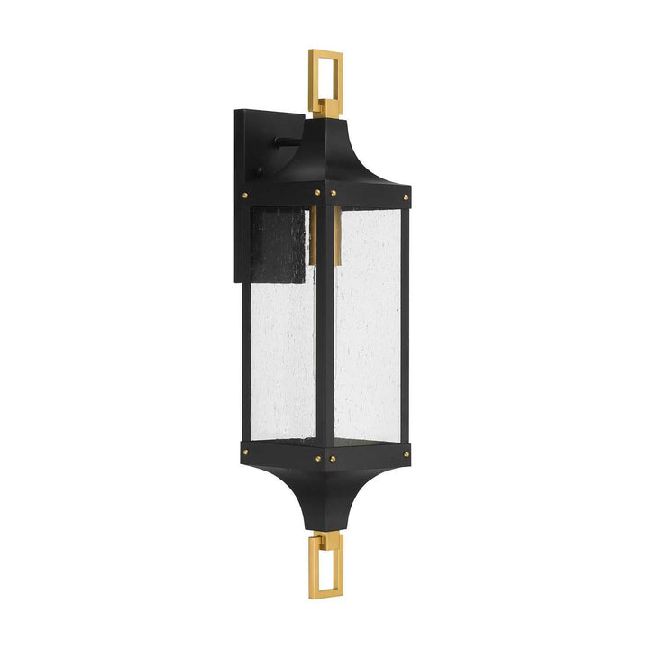 Savoy House - 5-279-144 - One Light Outdoor Wall Lantern - Glendale - Matte Black/Weathered Brushed Brass
