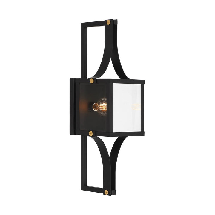 Savoy House - 5-472-144 - One Light Outdoor Wall Lantern - Raeburn - Matte Black/Weathered Brushed Brass