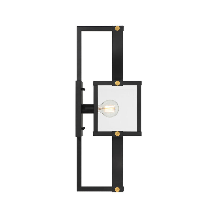 Savoy House - 5-472-144 - One Light Outdoor Wall Lantern - Raeburn - Matte Black/Weathered Brushed Brass