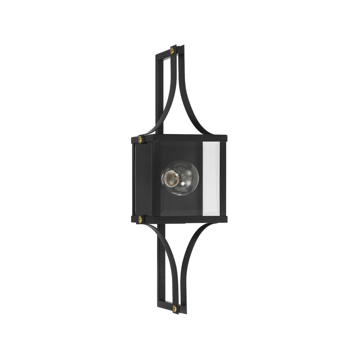 Savoy House - 5-474-144 - One Light Outdoor Wall Lantern - Raeburn - Matte Black/Weathered Brushed Brass