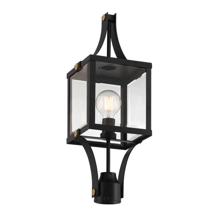 Savoy House - 5-476-144 - One Light Outdoor Post Lantern - Raeburn - Matte Black/Weathered Brushed Brass