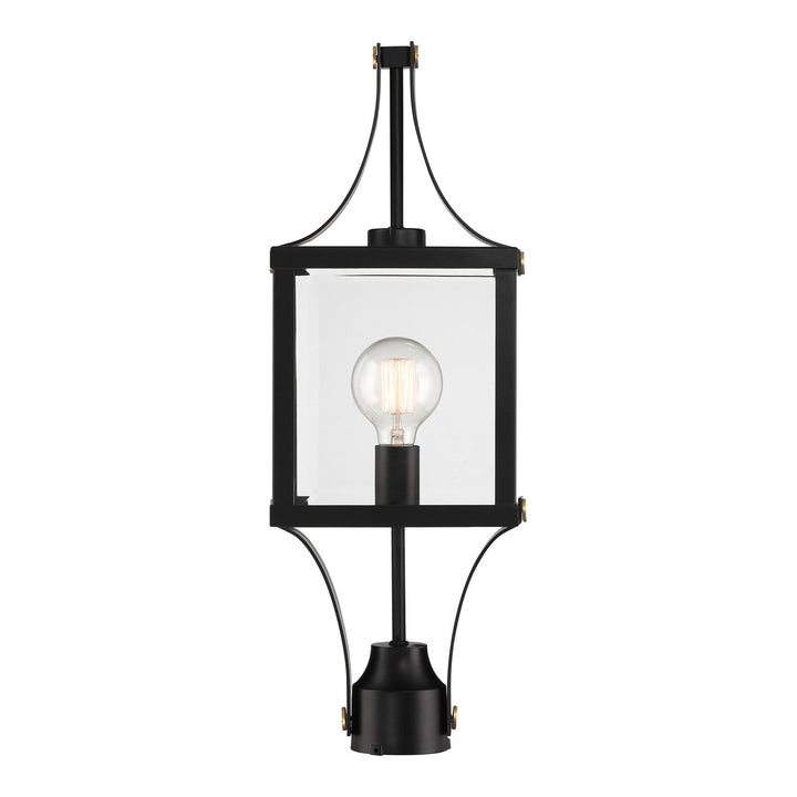 Savoy House - 5-476-144 - One Light Outdoor Post Lantern - Raeburn - Matte Black/Weathered Brushed Brass