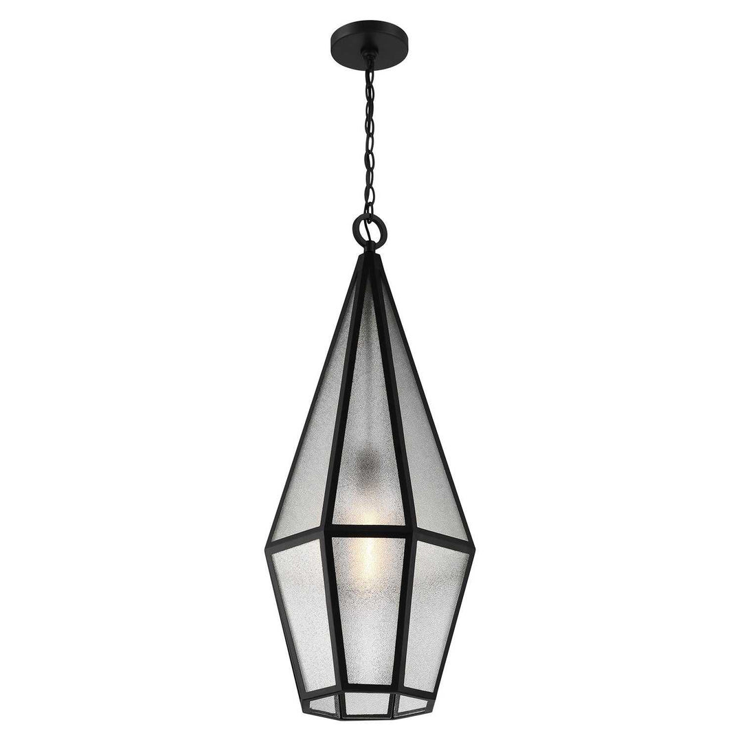 Peninsula One Light Outdoor Hanging Lantern in Matte Black Savoy House