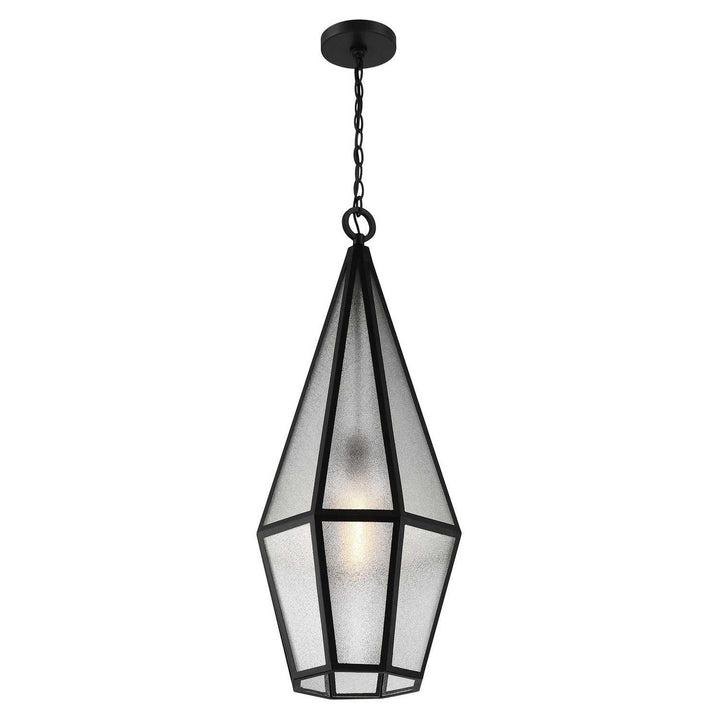 Peninsula One Light Outdoor Hanging Lantern in Matte Black Savoy House