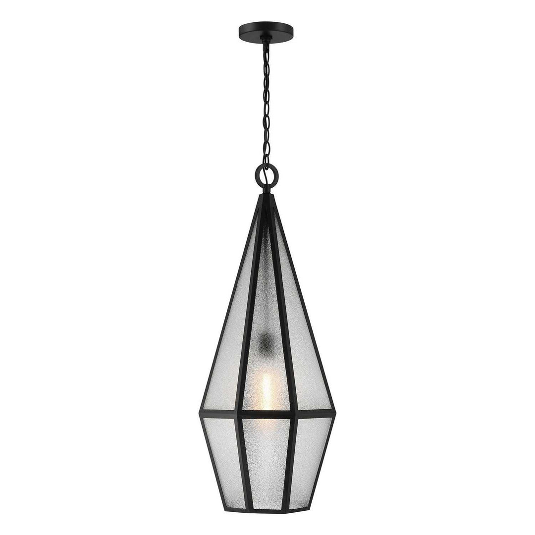 Peninsula One Light Outdoor Hanging Lantern in Matte Black Savoy House